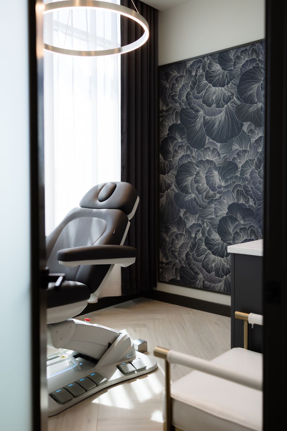 Close-up of smooth, dark skin texture.