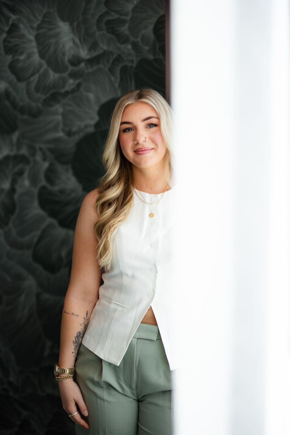 Smiling man touching his face, healthy skin.