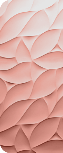 Textured pink wall design with leaf patterns.