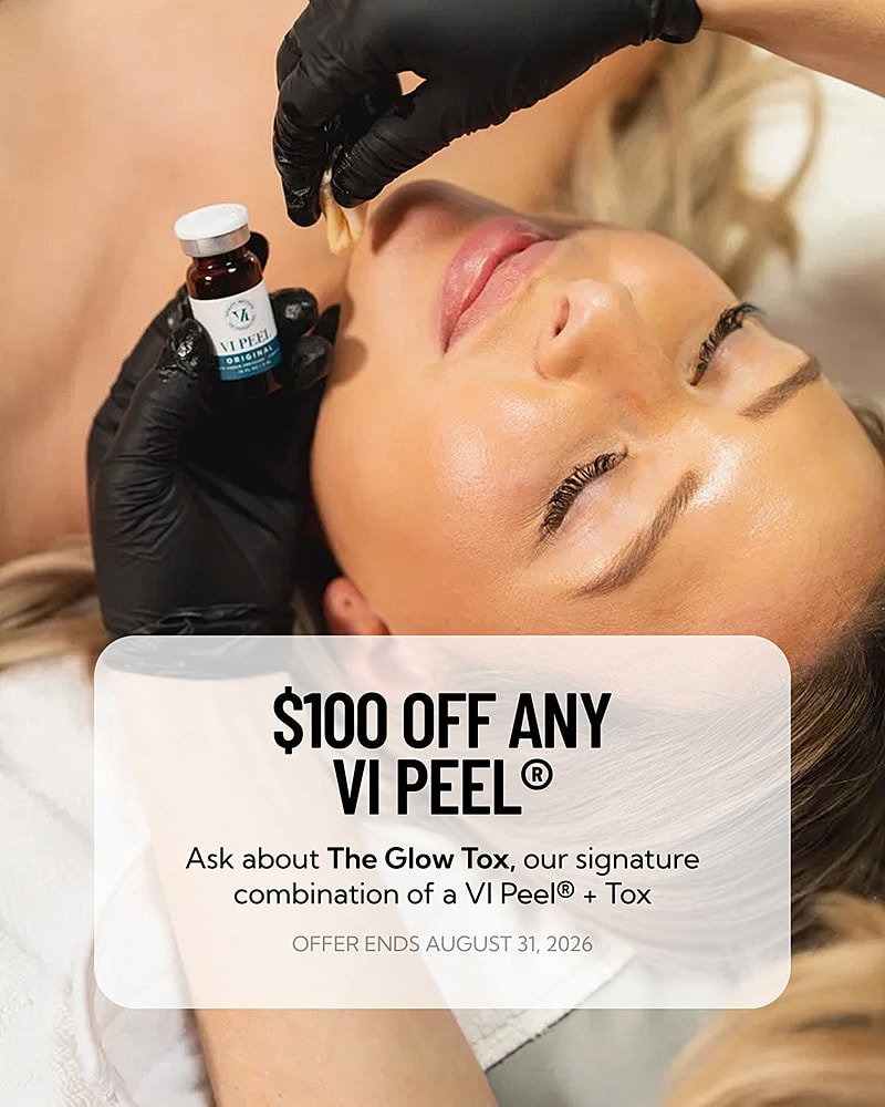 Woman receiving a VI Peel treatment.